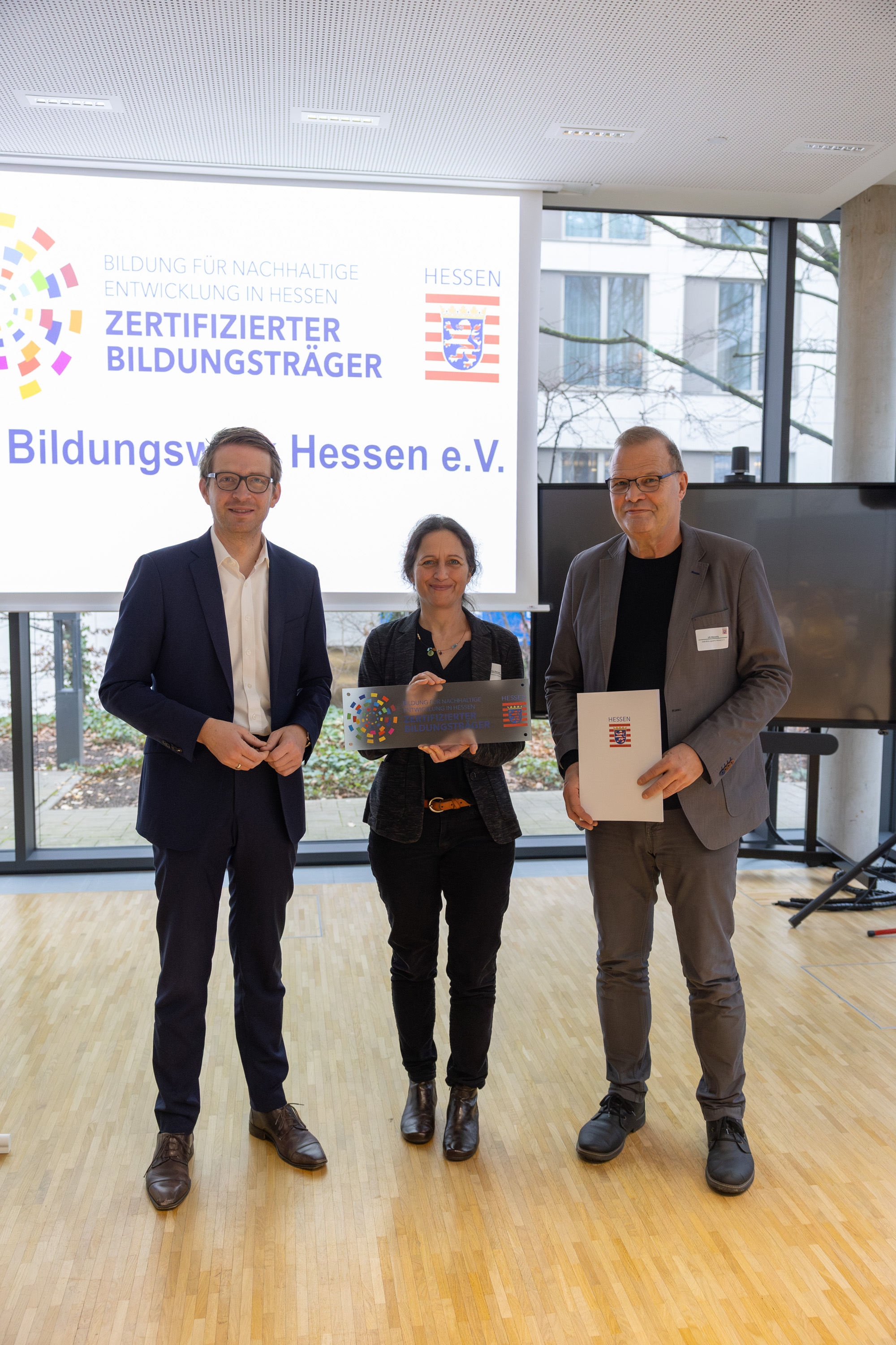 von links: Staatssekret&auml;r Michael Ruhl, Katja Steiner, Uli Wessely